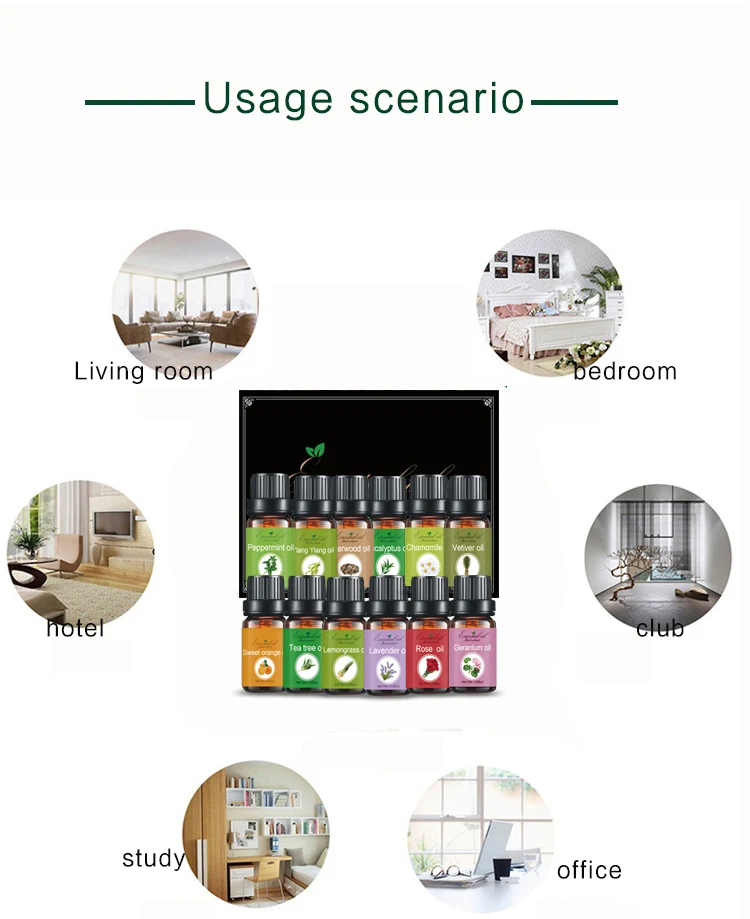 OEM оптовая продажа 100% натуральное ароматическое масло парфюмерный косметический материал увлажнитель аромадиффузор набор эфирных масел
