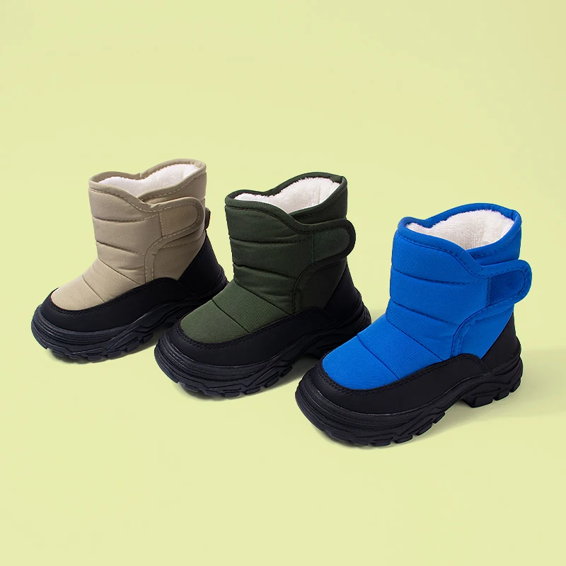 Wholesale Customize High Quality Unisex Big Kids  Anti-Slippery  Outdoor Winter Snow Boots  Platform Plush Waterproof Boots