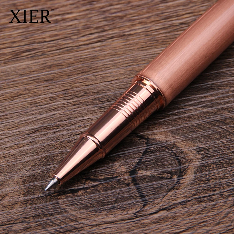 Wholesale Custom engraving printing logo promotional fashion design rose gold luxury liquid roller pens