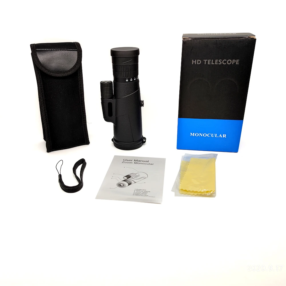 10-30X42 Zoom Monocular Telescopio HD High Power for Adults with Tripod & Phone Holder