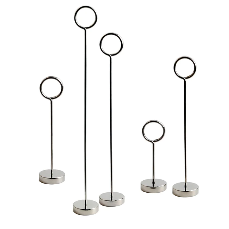 YS3003 High Quality Durable Circle Place Number Menu Card Clips Metal Table Number Holder