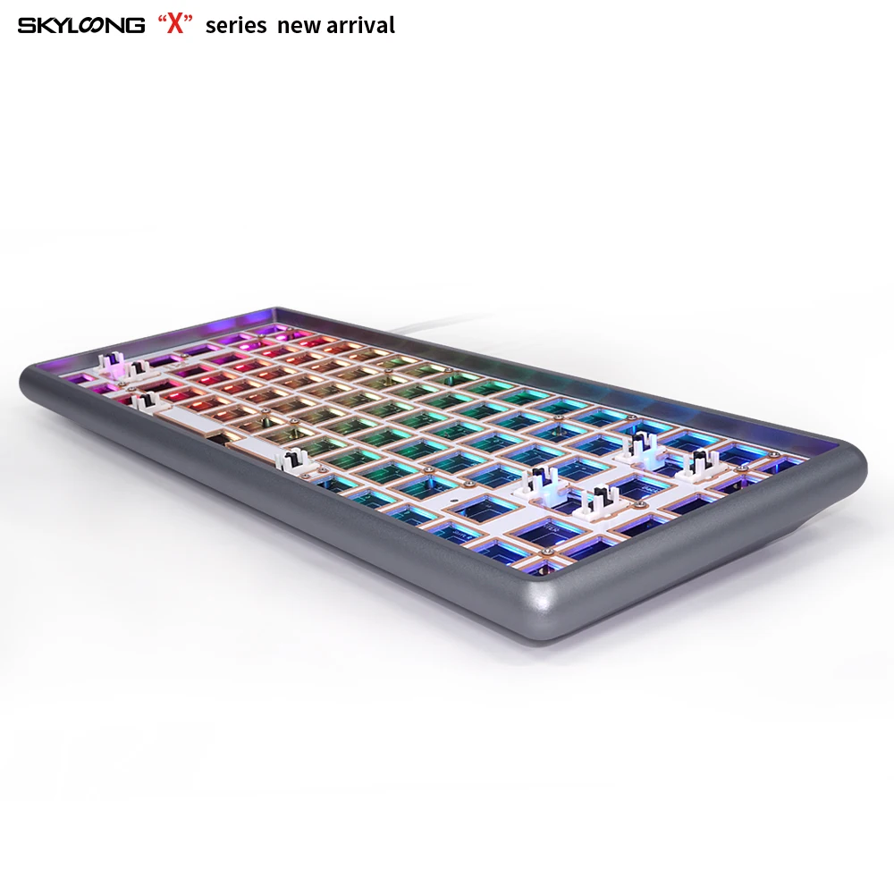 skyloong hot swappable CNC AK84S semi- finished wireless mechanical switches aluminium keyboard case kit diy hot swap