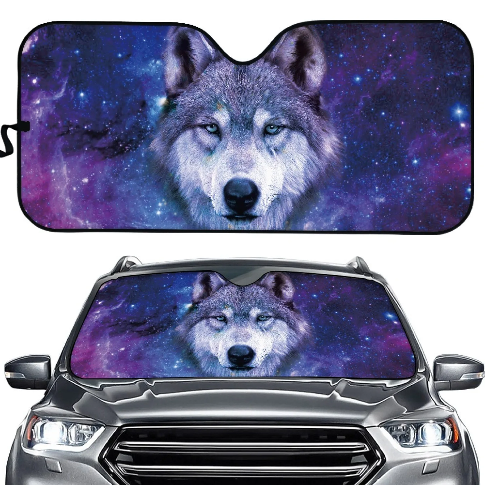 Hot selling sun visor 3D printing car front window baffle customized LOGO customized pattern