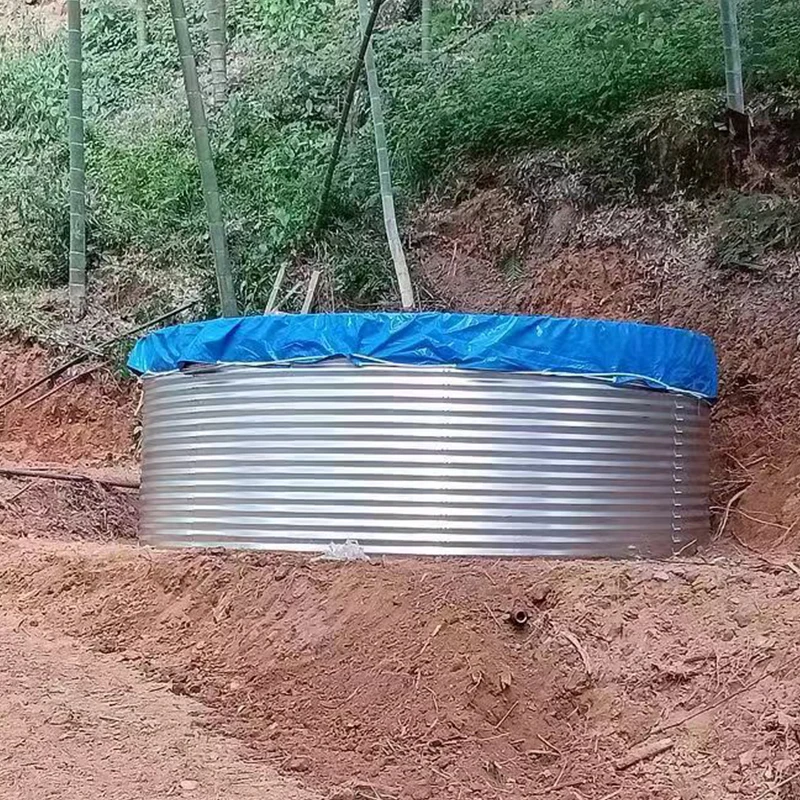Tarpaulin Canvas Fish Framing Tank Round Corrugated Steel Water Tank Rainwater Collection