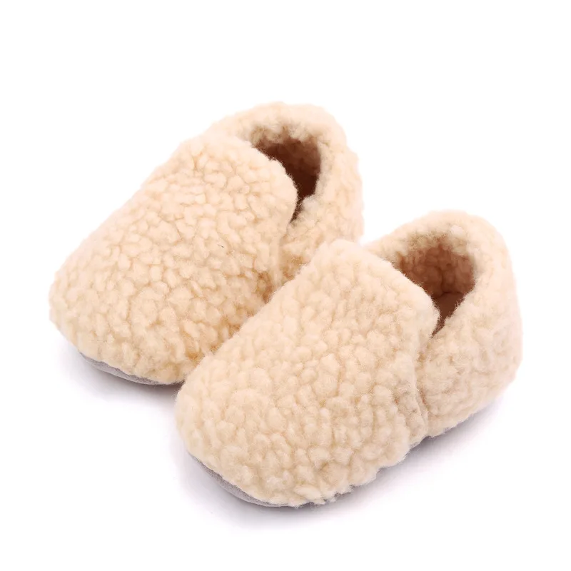 High Quality Plush Coral Velvet Warm Baby Toddler Shoes Floor Slippers Winter Warm Wholesale Baby Cotton Shoes