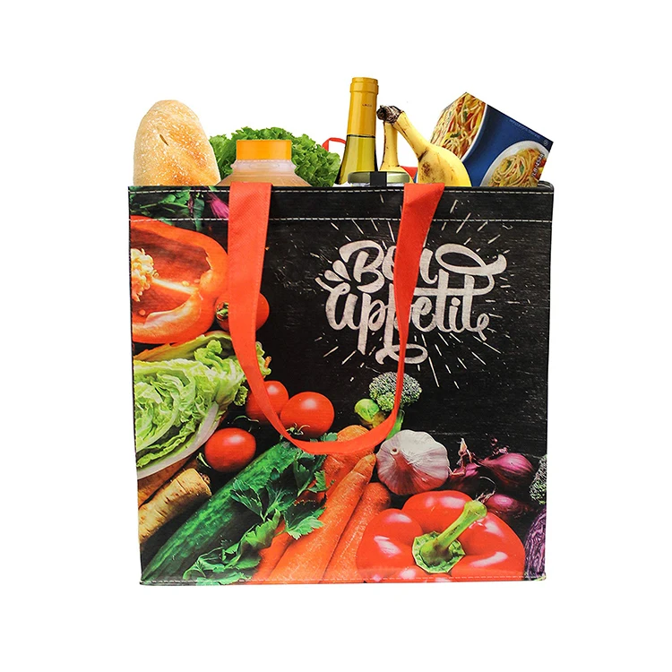 Custom High Quality Non Woven Fabric Reusable Shopping Bag Hot Sale Reusable Grocery Supermarket Bag