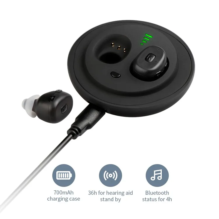 Medical Care Earphone Type Mini Rechargeable Mini Blue Tooth Hearing Aids