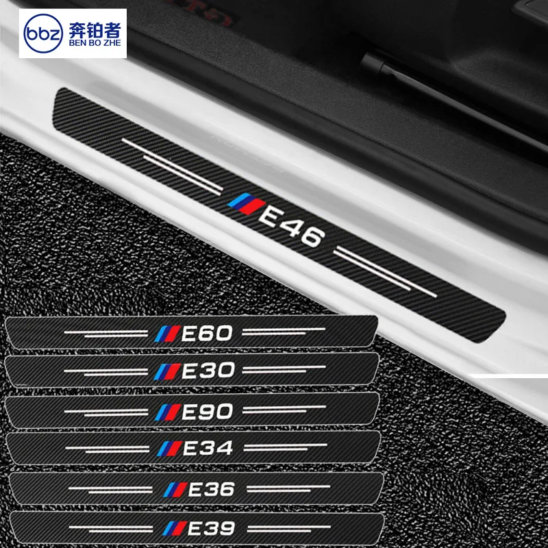 
4PCS Performance Auto Carbon fiber Door Threshold Plate Protector Sticker For BMW X1 X3 X5 E46 E36 E39 E60 E90 E92 E93 F10 F20 