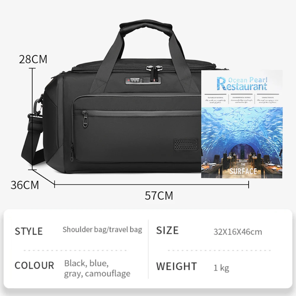 Ozuko 9709 Custom Sports Bags Waterproof Mens Custom Shoe Duffle Bag Luxury Garment Sneaker Travel Bags Luggage