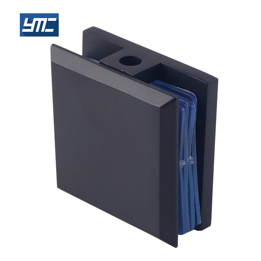 glass clamp railing New Design Corner 180 Degree Hardware Double solid brass bottom plate square edge glass clamp