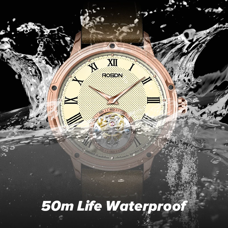 Tourbillon Skeleton Watch Seagull Movement Tourbillon Wristwatch 5 BAR Chronograph Automatic Mechanical Watch