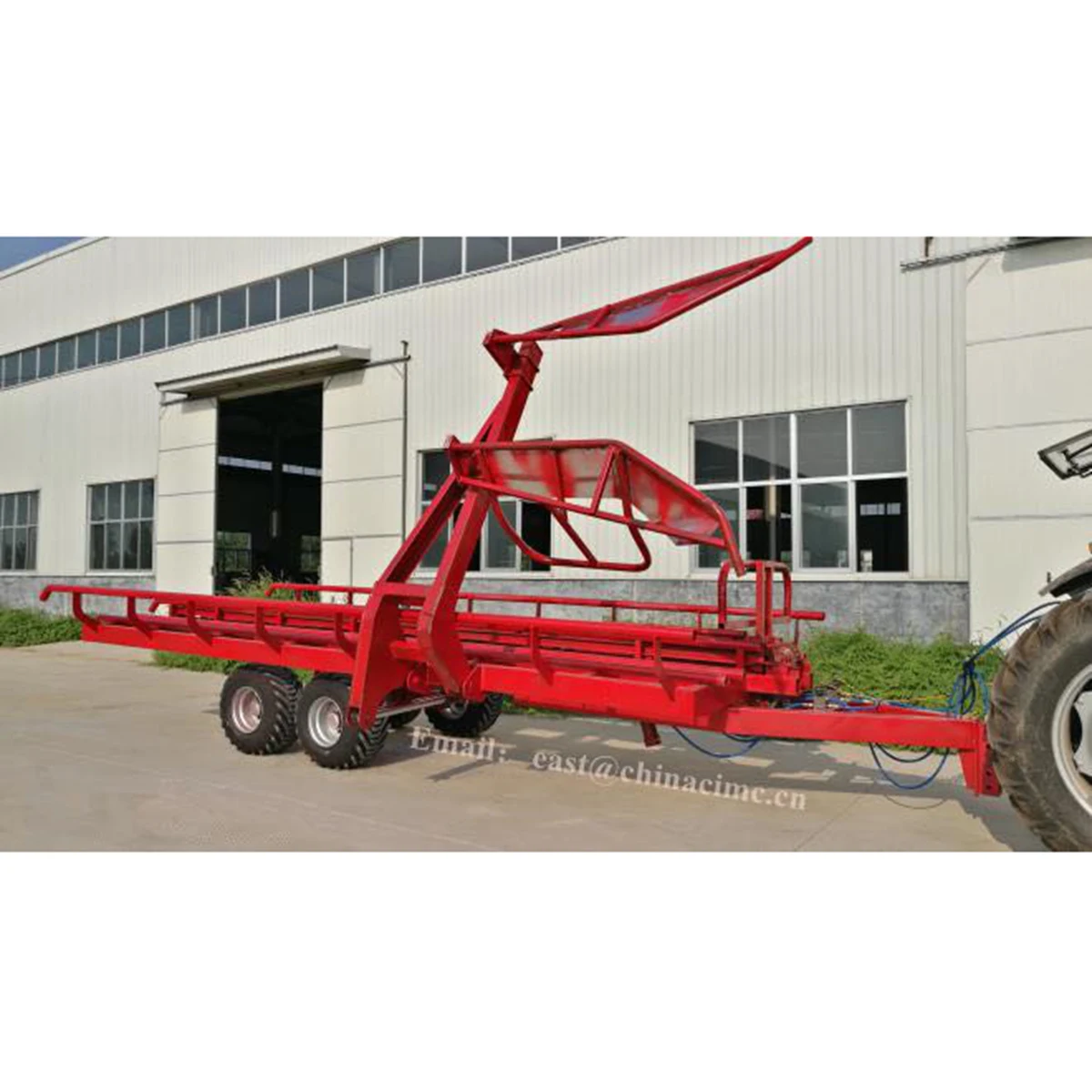 Pyramid hay bale trailers 1.2m 1.5m round bales self dumping trailer smart Bale Tools