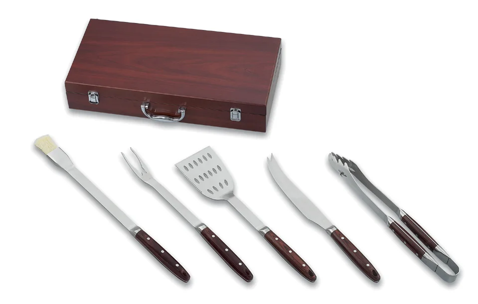Outdoor Picnic Tools BBQ grill accessories 6 pieces tools set classical style with wooden handle