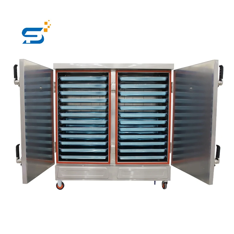 Prometheus 6-36pcs stainless steel industry electricity gas rice steaming cart/rice steaming cabinet