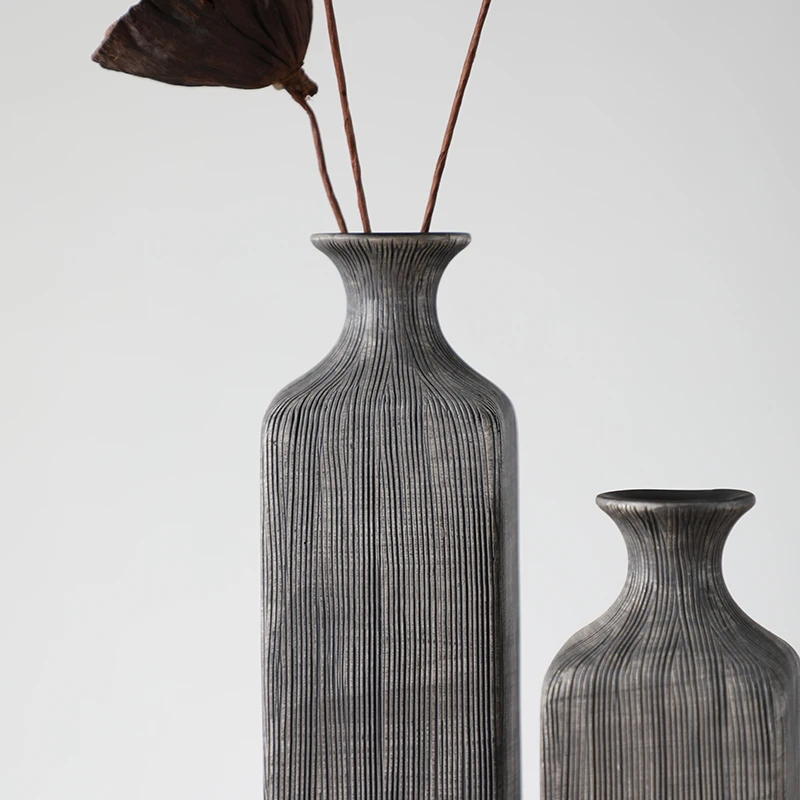 Factory Industrial style Resin Tall rectangular Vase For Home Decoration