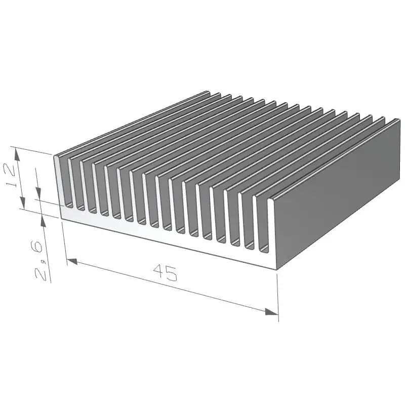 Custom aluminum heatsink BGA PGA heatsink 45(W)*12(H)mm