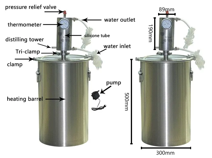 35L distiller home alcohol distiller small whiskey distillation equipment