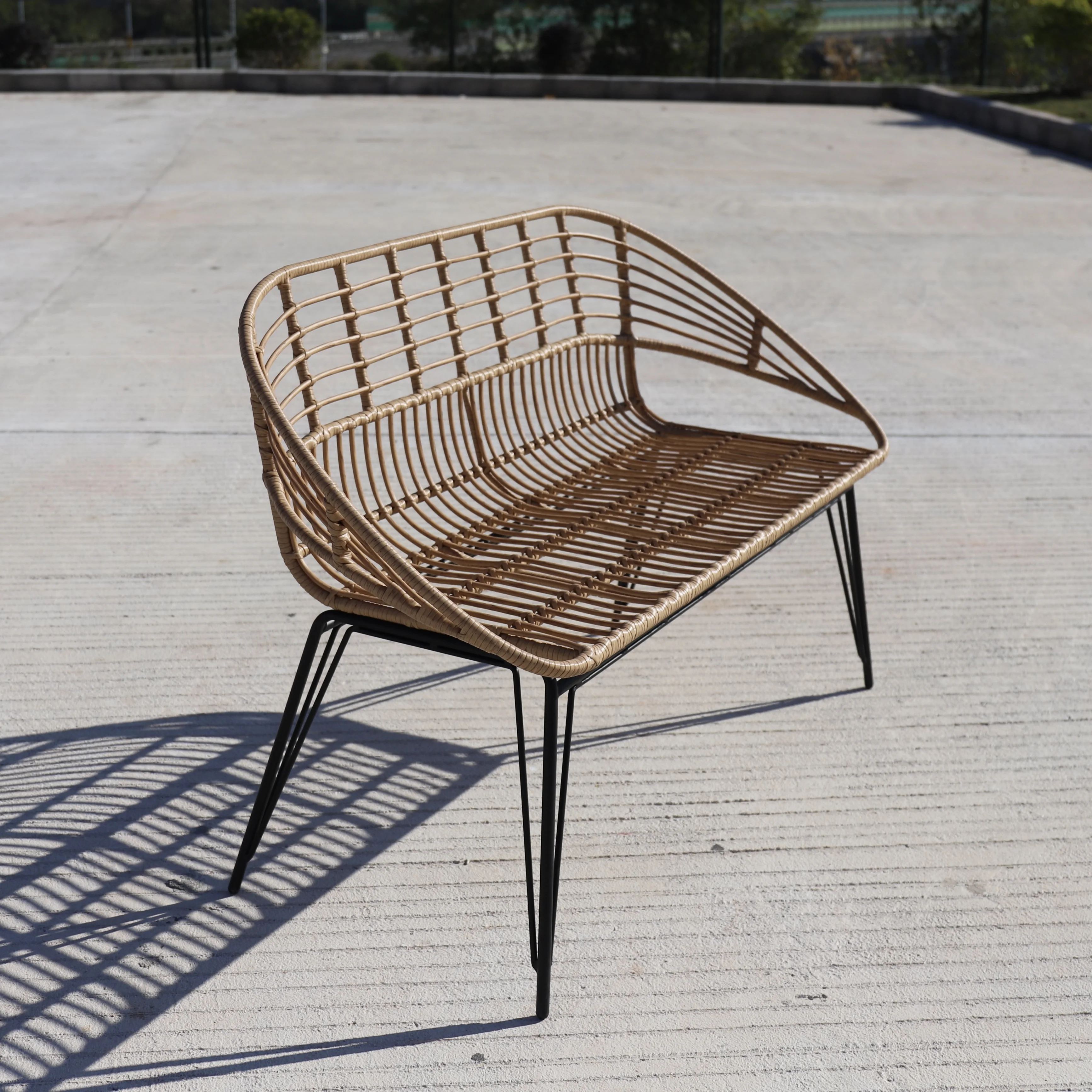 Wholesale Outdoor Furniture Garden Nordic Double Arm Chairs Rattan Wicker For Sale