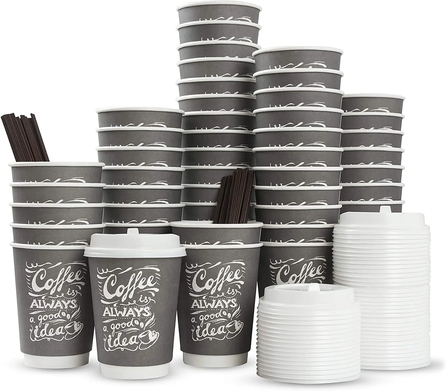 100% Plastic Free Coating 8oz 12oz 16oz Disposable Single Double Wall Paper Cup Paper Coffee Carton Cup