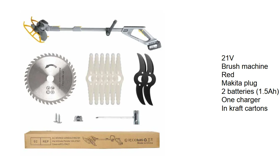 Weed Wacker Cordless Brush Cutter with Blades Battery Brush Cutter Electric Weed Wacker Battery Powered by 2Pcs Batteries