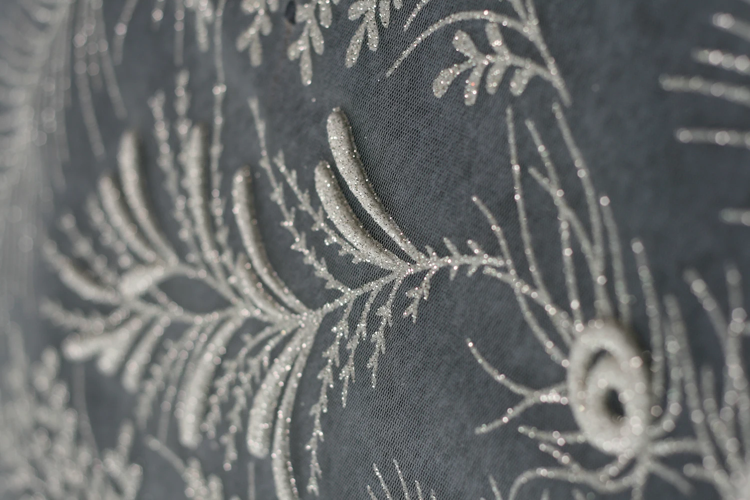 Print Tulle Fabric Bridal Glitter Tulle Mesh White Wedding Fabric 3D Glitter Foam Tulle Fabric