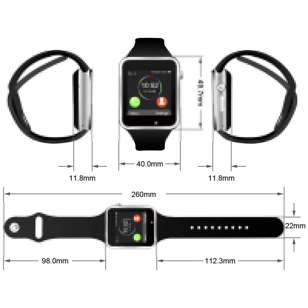 Fitness Tracker Support SIM TF Card Smartwatch Phone A1 Sport Smart Watch With Camera Pedometer Smart wrist watch