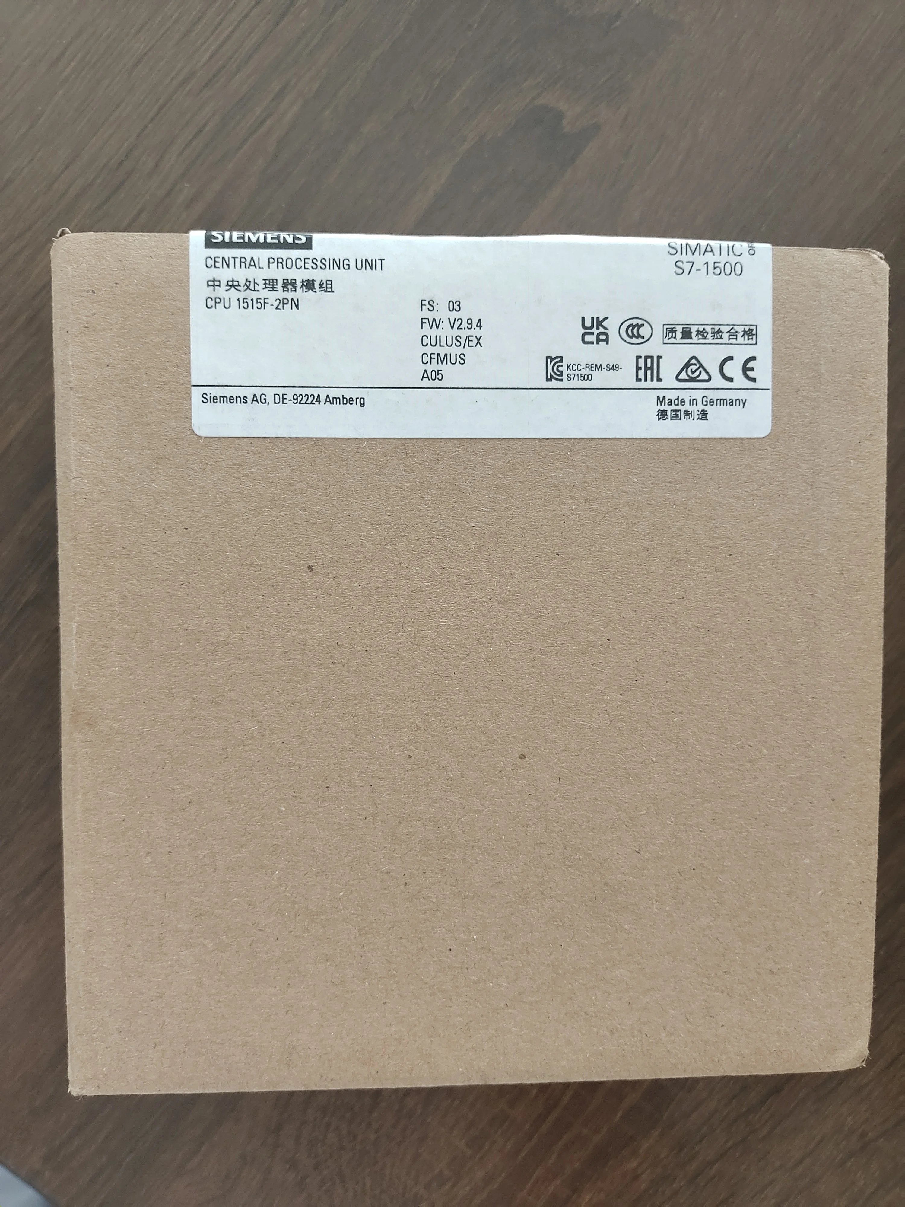 100% New 6ES7515-2FM02-0AB0 6ES7 515-2FM02-0AB0 CPU 1515F-2 PN SIMATIC S7-1500F Central Processing Unit