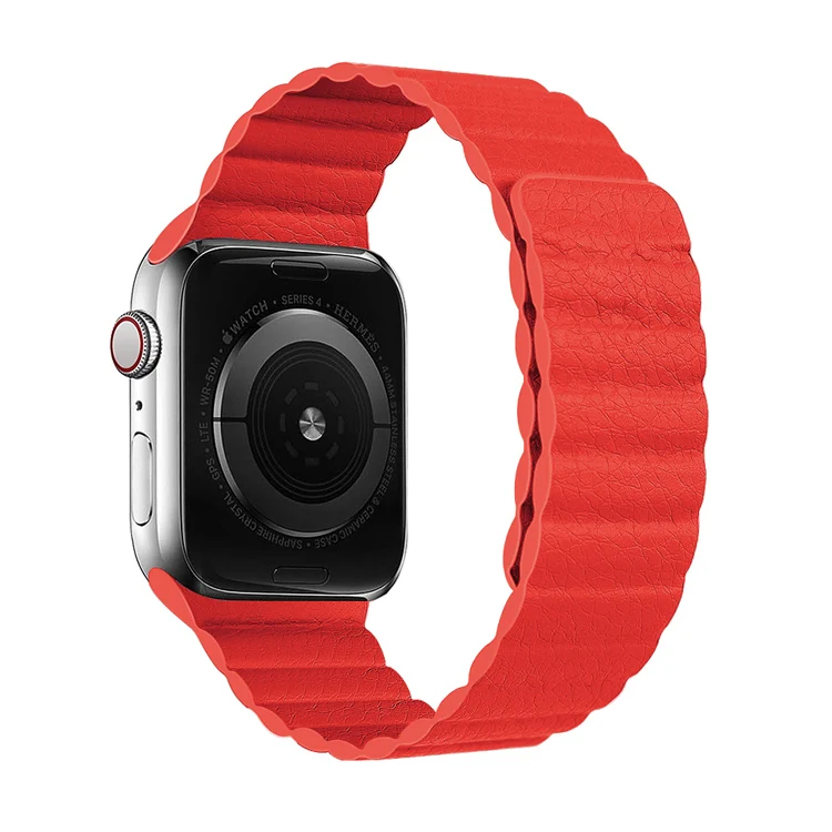 38MM 40MM Magnetic Leather Loop Watch Strap Bands For Apple