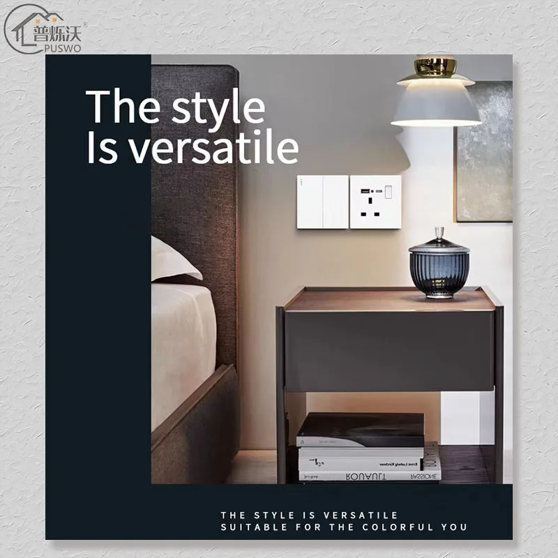 Italian WiFi Compatible 4-way 3-way Dimmer Wall Switch Socket Square Voltage 250v 10A Home Zigbee French TV PC EU Italian