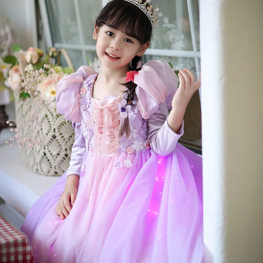 2023 New arrival high quality kids girl fairy fancy Princess dress for Christmas Rapunzel Princess Cosplay TV movie Costumes