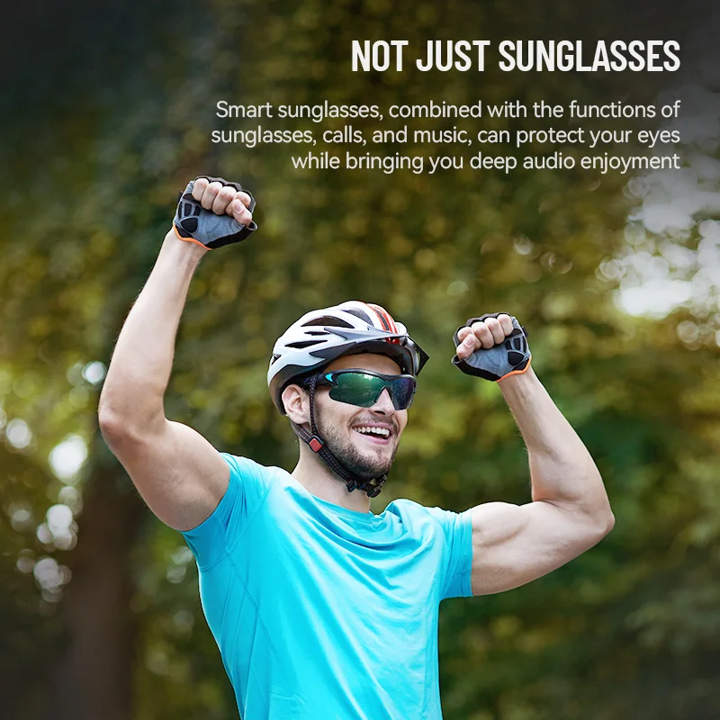Outdoor Cycling Sports Glasses Wireless Headphones With Microphone of Headphones Sunglasses