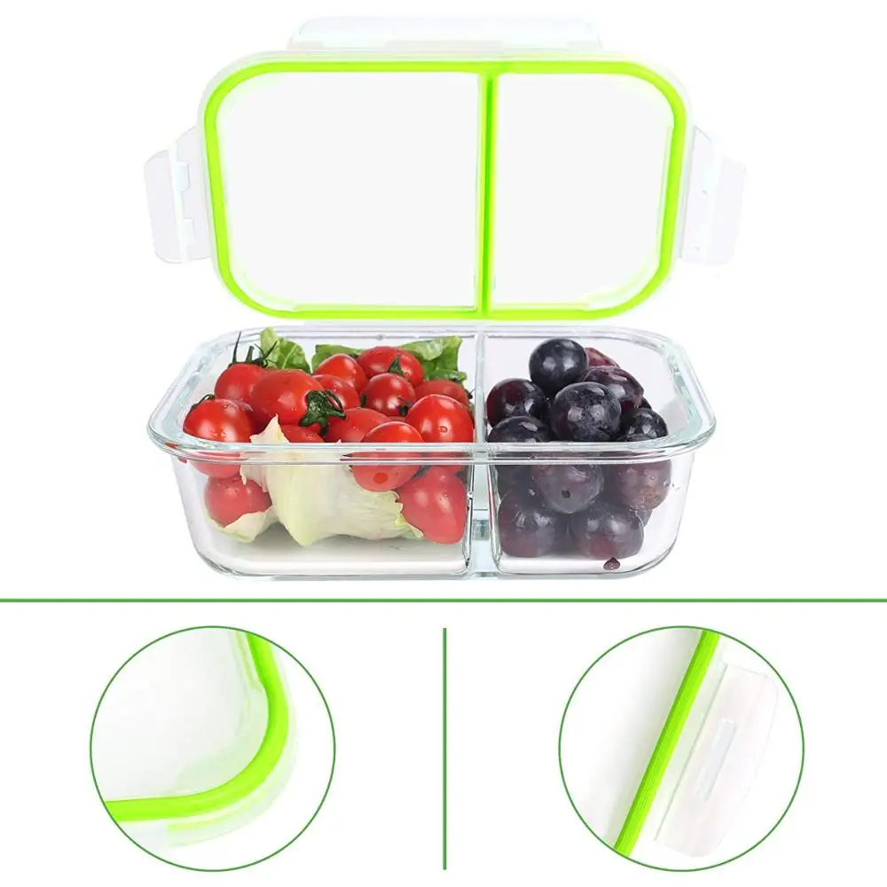 Amazon Лидер продаж 3 шт. наборы для ухода за кожей стекло bento box отсек pyrex стекло коробки обедов с делителем