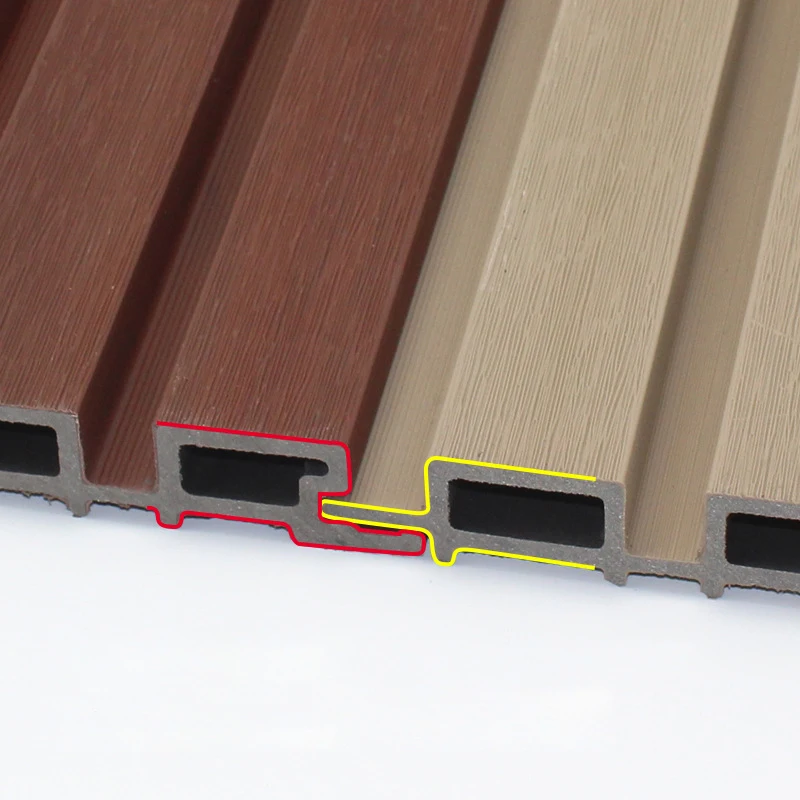 Fire Resistant Corrosion Privacy Fence Built-up Section PE Flute Panel Wall WPC Fluted Flexible Wood Wall Panel