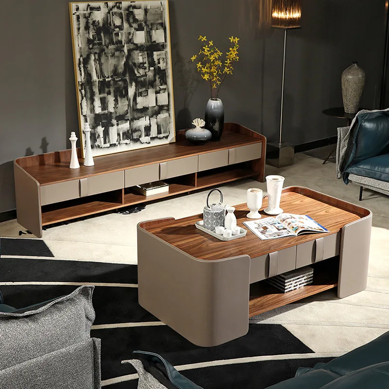 Living room oak furniture modern design coffee table wooden center coffee table