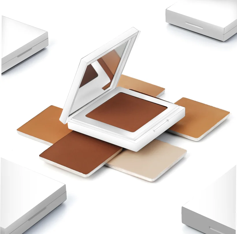 Косметическая косметика для лица, матовая компактная пудра для веганов, индивидуальная прессованная пудра, палитра без логотипа, контур лица, частная торговая марка, бронзер, макияж