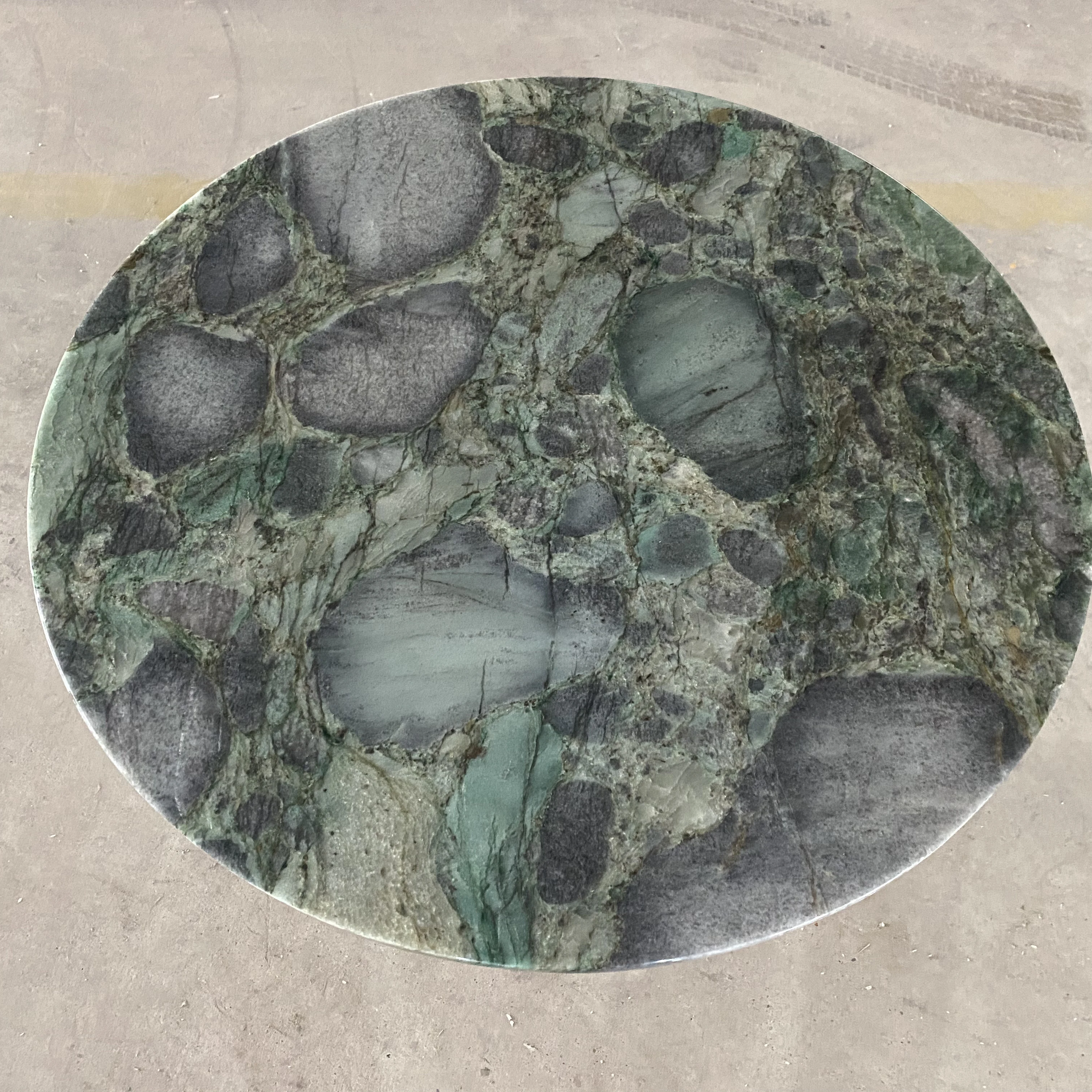 Modern Sintered Stone Basse Travertin Coffee Cafe Table Bar 4 Seater Round Single Leg Dining Table Travertine Restaurant Table