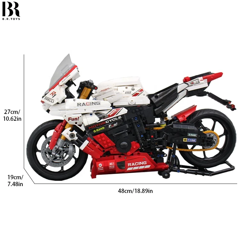 Intelligent DIY Plastic Educational Block Toys motorcycle building blocks for Kids Construction Car 2527pcs