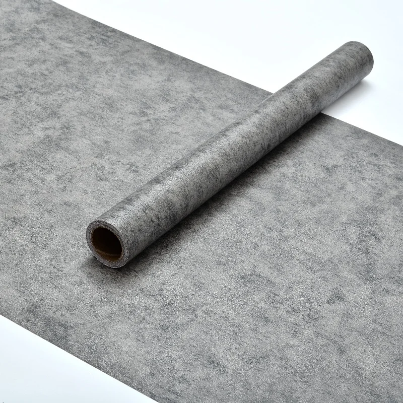 Modern Easy to Cut Anti-Slip Floor Mat Washable Damask Wallpaper Hotel Cement Grain Flooring Bedroom Living Room Floor Tiles