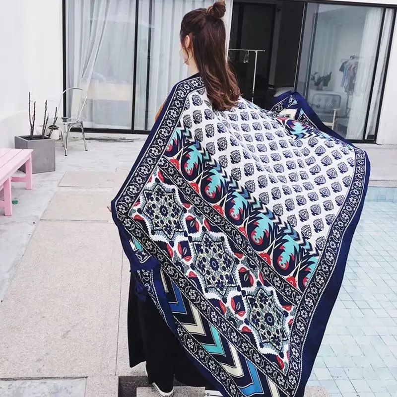 Custom Big Women Digital Printing Satin Pure Silk Scarf 90*180 cm Hair Square Polyester Ethicon Soie Scarves Ladies