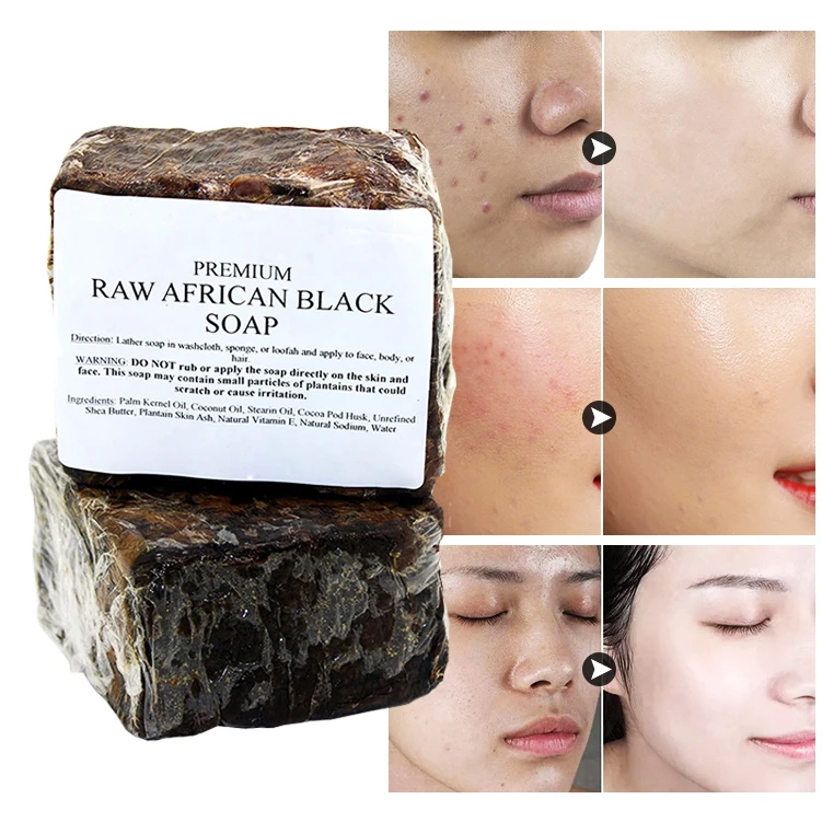 OEM ODM Wholesale Natural Whitening Cleansing Brightening Organic Skin Care Raw Handmade African Black Soap Bar
