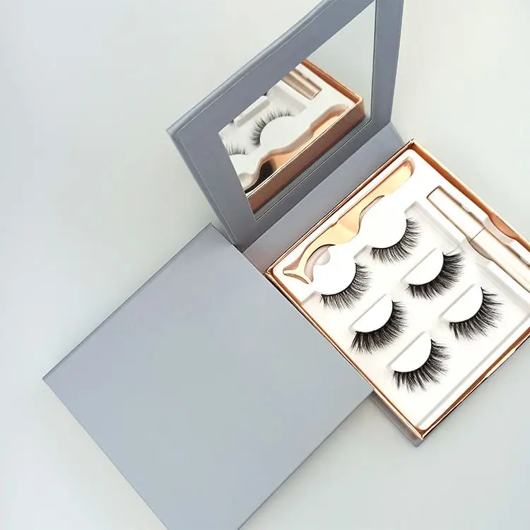 Magnetic Eyelashes With 3 Pieces Magnets 3D Wholesales Lashes Vendor Silk Eyelashes No Need Glue Magnetic Eyelashes Natural