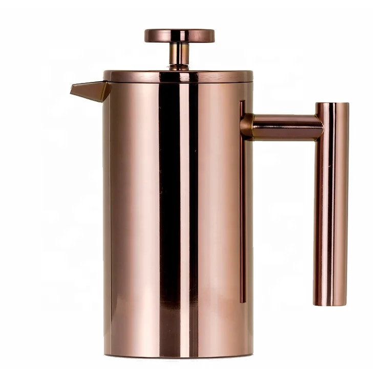 304 Stainless Steel Heat-Rose Gold French Press 34oz 1L Thermal Coffee Server Pot French Coffee Press