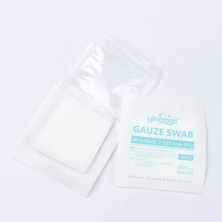 100% cotton disposable sterile gauze swab pad with or without x-ray