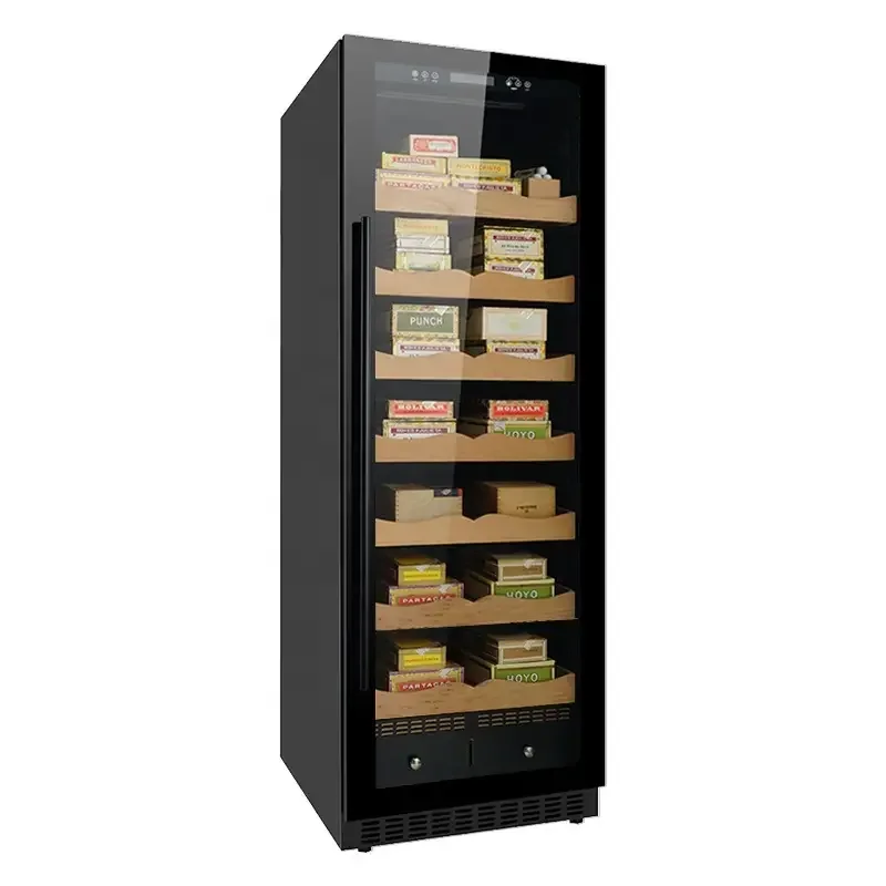 Black Custom Large Temperature Controlled Electric Electr Automatic Cigar Tobacco Cigarette Cigar Cabinet Humidor For Dubai