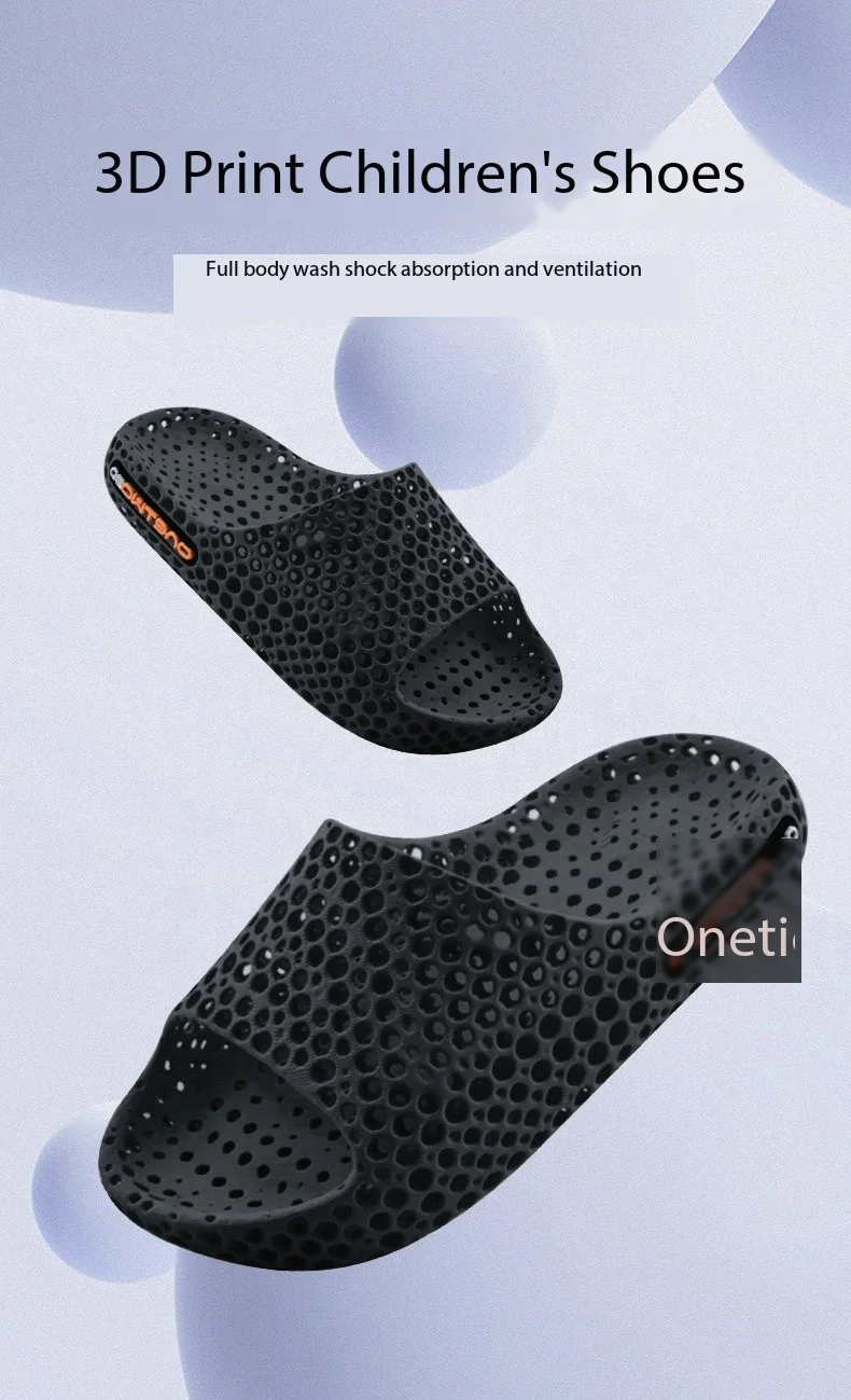 2024 New Technology Print Thick Sole Slide Girl Slippers Beach Outdoor Non Slip boy  3D Printed Kids Sandals