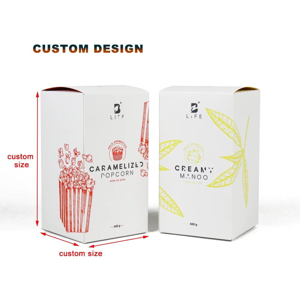 custom biodegradable eye cream packaging box essential oil white cardboard small rectangular beauty cosmetic folding paper box