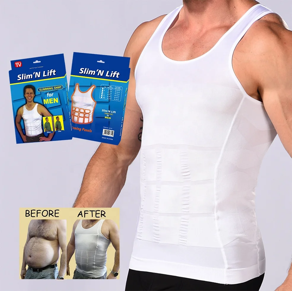Latest Hot Selling Cheap White Body Shaper Underwear Vest Slim Fit Shapewear Vest For Men