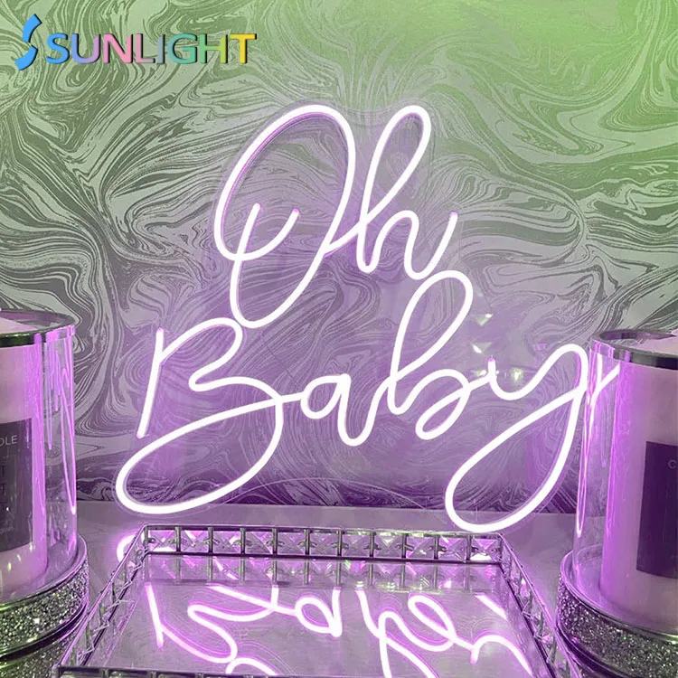 New Arrival Oh Baby Neon Light Neon Light Sign Happy Birthday Custom LED Neon Sign for Bedroom