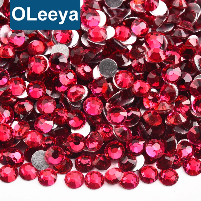 OLeeya Rhinestone Nail Art Non Hotfix Flatback Rhinestone Glue On Glass Rhinestones Crystals Flatback In Bulk