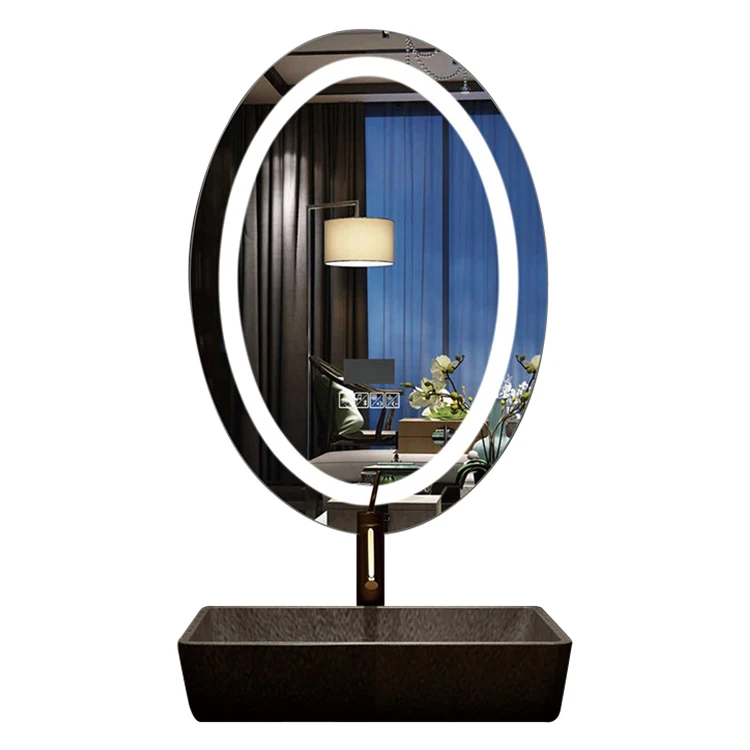 fogless Touch screen switch led light smart bathroom mirror